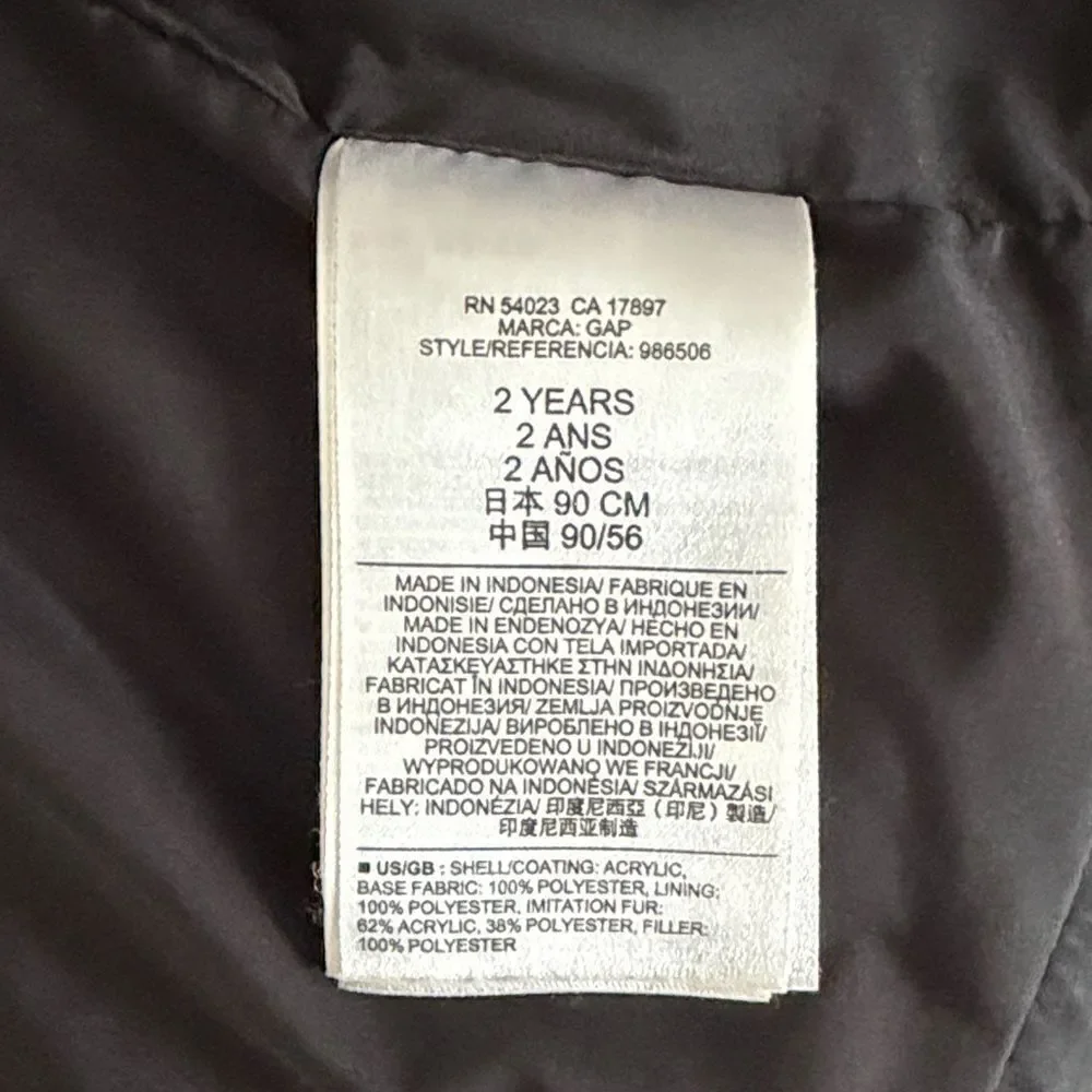 BabyGap Black Kids Puffer Coat